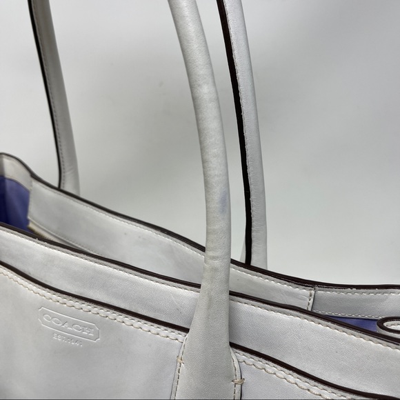 Coach Madeline 11554 Ivory leather satchel shoulder bag expandable - Picture 10 of 16